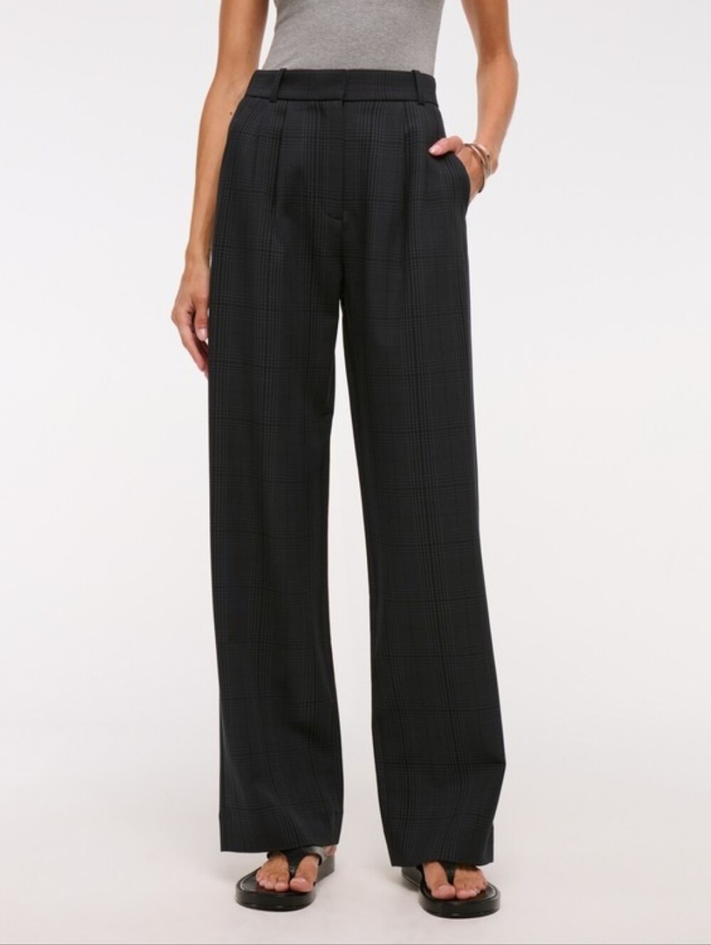Abercrombie And Fitch - Sloan Tailored Wide Leg Pants (Cream Or Black)